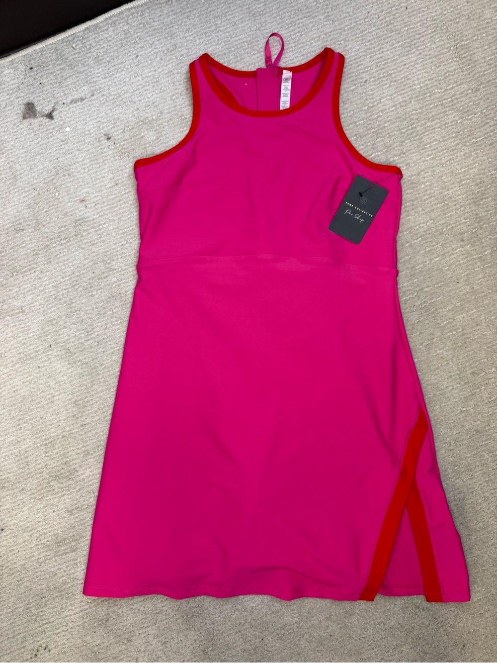 Sage Collective Pro Shop Pink Large L Tennis Athletic Dress with Red EXX132P